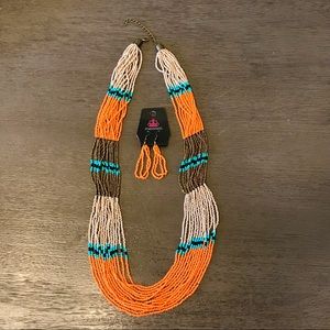 Paparazzi Multi-Colored Seed bead Necklace and Earring Set